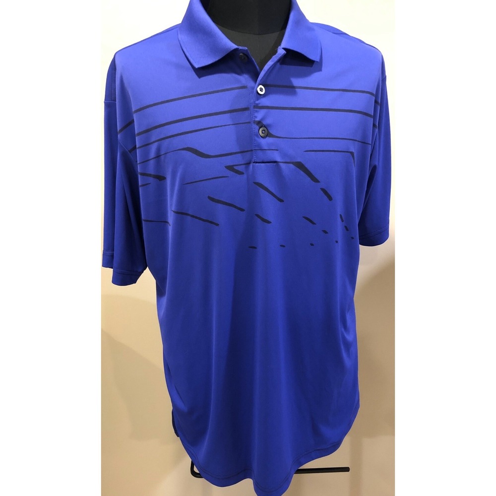 Adidas Golf Polyester Polo Purple Button Short Sleeve Men's Size XL